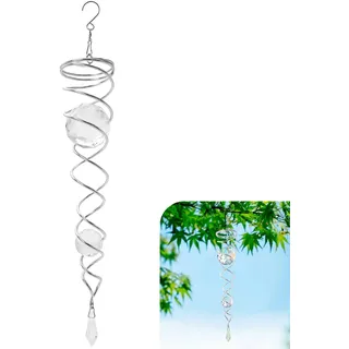 WYYFXY® Crystal Twister, Kristall Windspiel Metall Windspirale Suncatcher Garten für Deko Fenster, Balkon, Garten, Abmessung: 5 × 40 cm