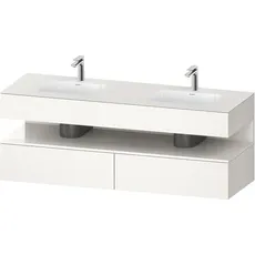 Duravit Qatego Einbauwaschtisch mit Konsolenwaschtischunterbau, 1600x550x600mm, Nische Weiß Hochglanz, Doppelwaschtisch, QA4797022, Farbe: Weiß Supermatt