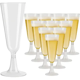 kaiyaya 30 Stück Sektgläser Plastik, 150ml Sektgläser Kunststoff Mehrweg Champagner Gläser, Transparent Sektglas Plastik für Sektempfang, Hochzeit, Party, Garten, Geburtstag