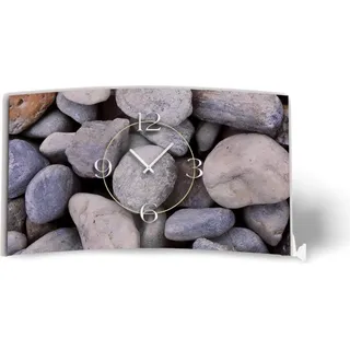 Natur Steine Designer Wanduhr modernes Wanduhren Design leise kein ticken DIXTIME 3DS-0284 - Grau