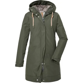 Parka "GW 13 WMN PRK", Damen, Gr. 36, grün (olivgrün), Oberstoff: 88% Polyester, 12% Baumwolle, Futter: 100% Polyester, Wattierung: 100% Polyester, G.I.G.A. DX BY KILLTEC, Jacken Parka, Wasserabweisender, winddichter Damenparka mit verstellbarer Kapuze