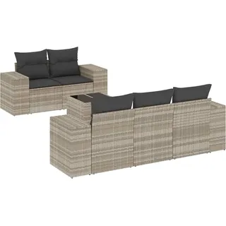 VidaXL 3222301, Dunkles Grau, Rattan, Gehärtetes Glas, 110 kg, Erwachsene & Kinder, 550 mm, 550 mm - Dunkelgrau