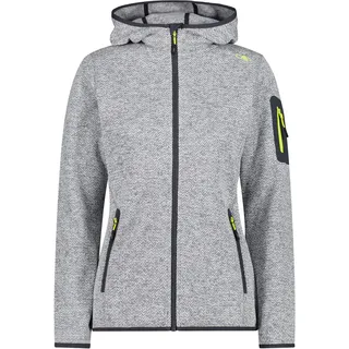 CMP Damen Zip Hoodie Jacke, grey-limone 34
