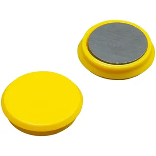 10 Büromagnet, rund 24 mm | gelb, Kunststoff|Ferrit