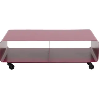 Kare Design Lowboard Lounge M, Pink, 90x41x30 cm, TV-Board, Sideboard, minimalistisches Design, Fernsehkommode, Rollbar, Stahl, Industrial, Modern, Wohnzimmer