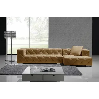 Wohnlandschaft Ecksofa Leder Modern JVmoebel - Braun