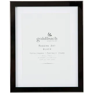goldbuch 960294 Bilderrahmen Modern Art, Fotorahmen für ein Bild 15 x 20 cm, Rahmen aus Metall, Foto Rahmen schwarz, Portraitrahmen mit Aufsteller, ‎Fotoaufsteller 21 x 26 x 1,5 cm