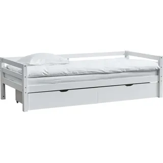 FURNLUX Kinder-einzelbett Actim Weiss 90x200cm / Hauptfarbe: Weiß / Abmessungen: 98 x 60 x 208 cm - Weiß