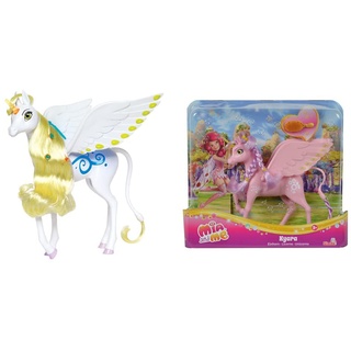 Simba 109480095 - Mia und Me Magisches Einhorn Onchao, mit Licht und Sound & 109480092 - Mia and Me Einhorn Kyara, mit beweglichen Flügeln, Haarclips und Bürste zum Frisieren, 20cm, ab 3 Jahre