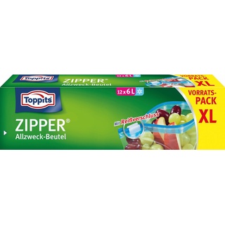 Toppits 12 Toppits Gefrierbeutel ZIPPER 6,0 l