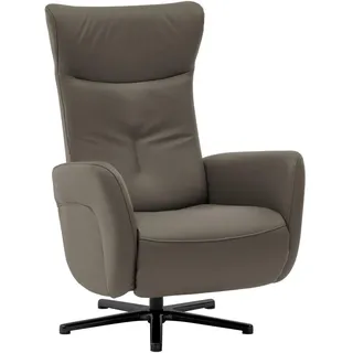 Beldomo Speed Relaxsessel , Graubraun , Leder , Echtleder , Rindleder , 76x112x83 cm , Goldenes M , Fußauswahl, Lederauswahl, Stoffauswahl, Relaxfunktion, Liegefunktion , Wohnzimmer, Sessel, Ledersessel