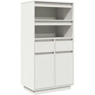 vidaXL Highboard Weiß 60x40x116,5 cm Massivholz Kiefer