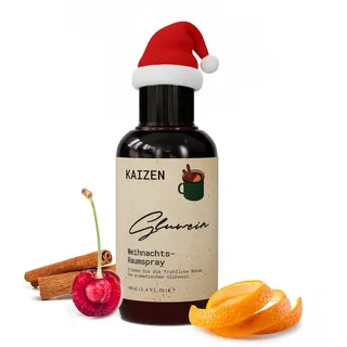 Kaizen® Glühwein Raum Duftspray - Christmas Room Spray 100ml - Raumduft Weihnachten mit Kirsche, Zimt & Orange - Weihnachtsduft Öl für winterliche Gemütlichkeit & festliche Abende