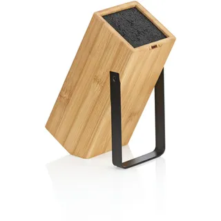 Kela Messerblock , Schwarz, Hellbraun , Holz , Bambus , 10x24x20 cm , Küchenmesser, Messerblöcke