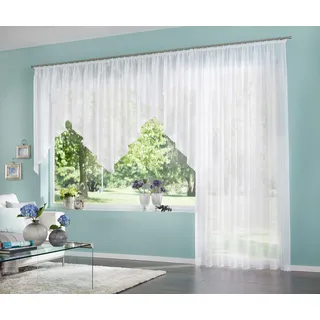 Gardine MY HOME "Missy" Gr. 1, weiß, B:300cm H:100cm, Polyester, Polyester, Gardinen, Gardine, Vorhang, Fertiggardine, Store, transparent, Topseller