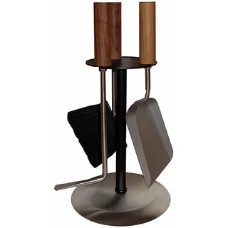 Melina24 Kaminbesteck Edelstahl 20 cm Durchmesser 40 cm Schwarz