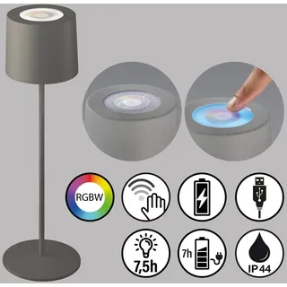 Schöner Wohnen Akku-Tischleuchte SUN Grau