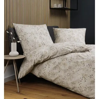 Janine Design Soft-Baumwolle-Bettwäsche-Garnitur CORTINA 71003 Farbe natur silber Größe 135x200+80x80 - Braun