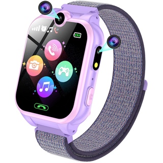 PTHTECHUS Smartwatch Kinder - 1.68'' Uhr Telefon für Mädchen Jungen mit Anruf, SOS, 18 Spiele, Musik, Kamera, Wecker, Taschenlampe, Kinderuhr Telefonieren Smart Watch Kids Geschenk