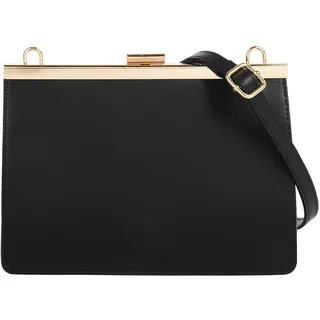 Cluty Umhängetasche Leder Schwarz