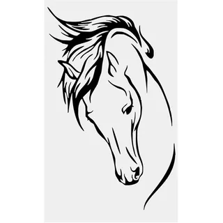 Ymiko Wandtattoo, schwarz PVC Wandaufkleber Pferd Kunst Aufkleber Home Study Room Dekoration abnehmbar, Aufkleber Wandbilder für Home Decor