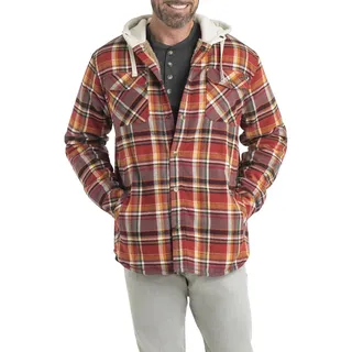 Legendary Whitetails Herren Camp Night Berber Gefüttert Kapuze Flanell Hemdjacke, Cardinal Arrowood Plaid, 3XL Groß