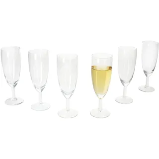 MamboCat 6er Set Royal Sektgläser I 140ml, Höhe 16cm I modernes klares Sektglas mit Fuß I Sektflöte für Prosecco, Champagner & Co I transparente Gläser für Hochzeit, Partys, Geburtstage
