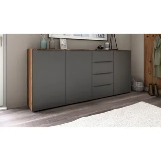 borchardt Möbel Highboard 200 x 93 x 35 cm grau