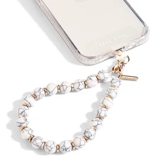 Case-Mate Telefon Charm mit Perlen Marmor Abnehmbare Anti-Diebstahl-Telefon-Strap Hands-Free iPhone Armband für Frauen Telefon Kette Wristlet-Passend für Apple,Samsung,Google Pixel & mehr White Marble