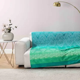 BASSETTI Kerala Bettüberwurf 180 x 270 cm Perla/Smaragd