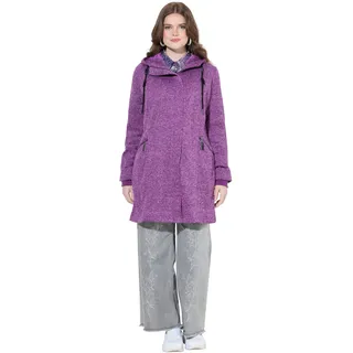 Ulla Popken Damen große Größen Übergrößen Plus Size Strickfleece-Jacke, Kapuze, 2-Wege-Zipper