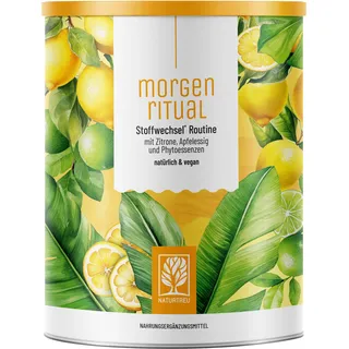 NATURTREU® Morgenritual Stoffwechseldrink * - Wakeup Shake mit Zitrone, Apfelessig, Limonen, Ingwer Shot & Vitamin C - 150g Getränkepulver für Morgen Routine - Einfach mehr trinken