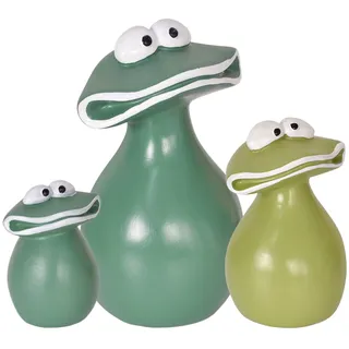 Luxvara Deko Garten Frosch Figuren, 3 Stück Gartendeko Statue, Tiere Ornament Gartenfigur für Außen, Harz Statue Garten für Hof Bauernhof Balkon Wohnzimmer Office