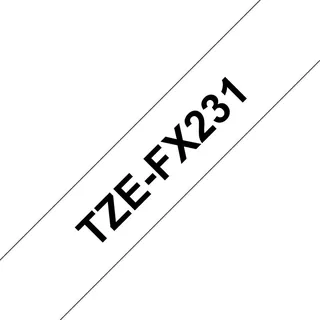 Brother Schriftband TZe-FX231 Schwarz auf Weiß 12 mm 8 m 1 St.