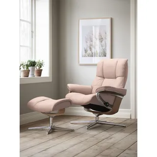 Stressless® Relaxsessel »Mayfair«, (Set, Relaxsessel mit Hocker), mit Hocker, mit Cross Base, Größe S, M & L, Holzakzent Eiche pink