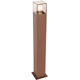 Qazqa Industrial außen Pollerleuchte, Wegeleuchte, Pollerlampe für den Garten - Denmark - Rostbraun, Landhausstil, max. 15W, Geeignet für LED, 70cm, IP44
