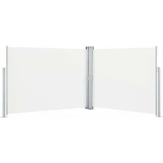 vidaXL Ausziehbare Seitenmarkise Creme 140 x 1000 cm - Creme