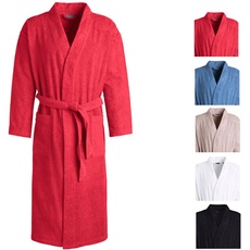 Bild TOPAS Unisex Bademantel in Kimonoform für Damen und Herren, Größe M, Farbe China Red