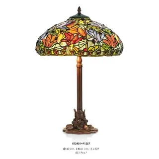 Casa Padrino Tiffany Hockerleuchte im Jugendstil Design, Buntglas, Höhe 61 cm, Durchmesser 40 cm