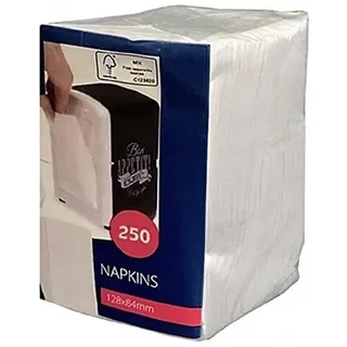 250 Zellstoff Servietten weiß 1/8 Falz, Tissueservietten 12 x 8,5 cm, für Bistro | Imbiss | Food Gastro | Tissue Gastronomie - kompatibel mit Cabanaz Spender (1 x 250 pieces (white, a bit thicker))