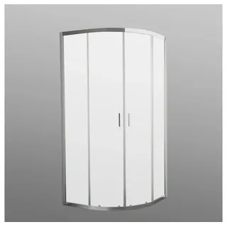 WELLTIME New Summer Runddusche mit Schiebetür 90 x 190 cm silber Milchglas