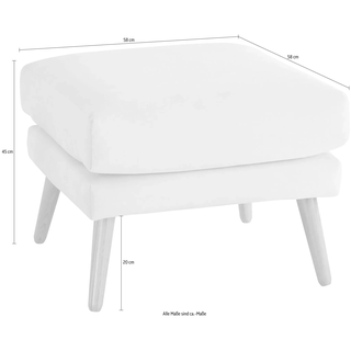Hocker OTTO HOME "Bille", grau (anthrazit), B:58cm H:45cm T:58cm, Struktur (100% Polyester);Struktur fein (100% Polyester);Samtoptik (100% Polyester);Luxus-Microfaser weich (100% Polyester), Hocker, Hocker, mit Eiche-Beinen, Design by Morten Georgsen