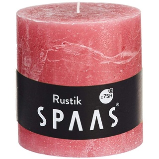 Spaas Rustic Unscented Pillar Candle Hours-Rose Blush Rustikale Stumpenkerze 100/100 mm, ± 75 Stunden, ohne Duft-zartrose, Paraffinwachs, Zartrosa, D x H 100 mm, 689