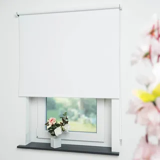 Seitenzugrollo Uni 122 x 180 cm verdunkelnd weiß