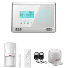 LKM Security M2E Lite Alarmanlage Komplettset | 6-Teilig | LCD Touch | GSM | Abschreckung | Wireless | Sicherung | Weiß