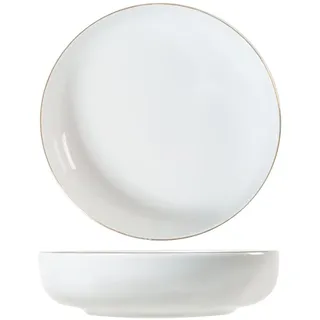 H&H Set 6 Suppenteller Pearl Draht Gold 19 cm