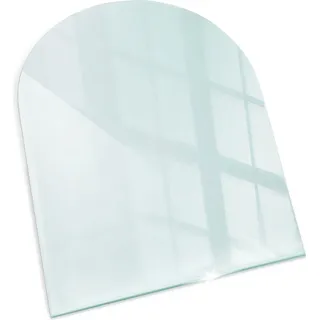 Glasbodenplatte für Kaminofen – ESG Funkenschutzplatte aus Sicherheitsglas – Hitzeschutzplatte – Bodenschutz aus Glas – Kamin Glasplatte – Schutzunterlage für Ofen, Kamin, Holzofen – Transparent – 80x70 cm - Transparent