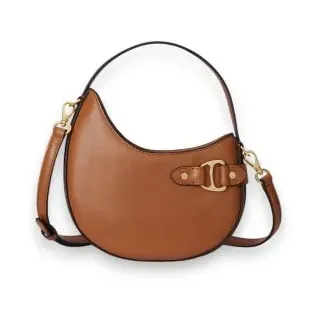 Lauren Ralph Lauren für Damen. 431980159003 Kleine Tasha Umhängetasche aus braunem Leder (OSFA), Lässig
