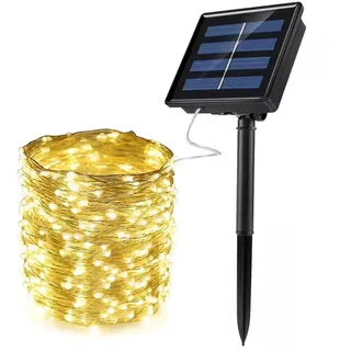 20 Meter Solar LED Lichterkette Außen Wasserdicht Garten Deko Party Solarlichterkette LED Lichterkette Außen Solar Wasserdicht