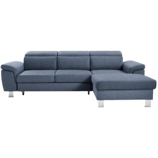 Xora Ecksofa , Blau , Textil , Ottomane rechts, L-Form , 250x167 cm , Stoffauswahl, seitenverkehrt erhältlich, Schlafen auf Sitzhöhe, Rücken echt , Wohnzimmer, Sofas & Couches, Wohnlandschaften, Ecksofas